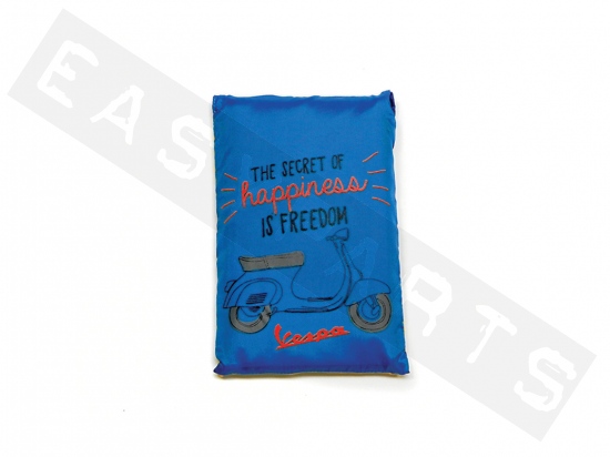 Poncho VESPA 'The Secret of Happiness is Freedom' Blauw